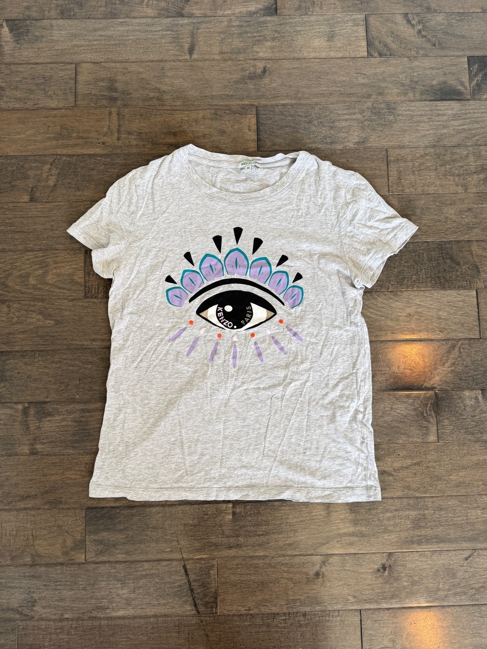 Kenzo Light Gray Graphic Baby Tee